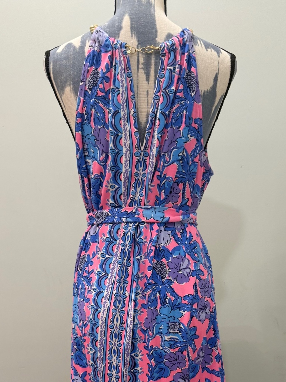 Lilly Pulitzer Bingham Maxi Dress Palm Paradise Size XL - Picture 3 of 11
